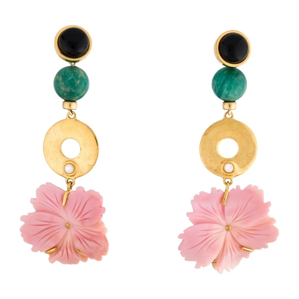 Lizzie Fortunato Resin Flower Drop Earrings